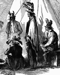 "Delaware Indians acting as scouts for the Federal army in the West. General Fremont, on taking command in the West in 1861, while he shrank from employing the Indians as soldiers, saw the advantage of using them as scouts, and for this purpose organized a band of them, selecting only the most reliable, robust and best characterized. They soon made their value known by the early intelligence they brought of the enemy's movements. Some of them were also employed by General Grant." &mdash;Leslie, 1896