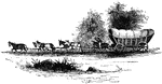 "Virginia market-wagon from the American Revolution."&mdash;Lossing, 1851