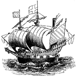 "Form of Raleigh's Ships."&mdash;Lossing, 1851