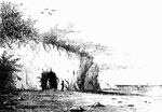 "Cornwallis' Cave, the excavation in the marl bluff."—Lossing, 1851