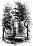 "Greene and Pulaski monument."—Lossing, 1851
