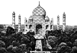 The Taj Mahal, an Indian tomb