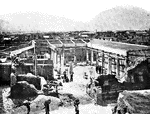 "Excavating a house at Pompeii from eruption of Vesuvius, which buried the cities of Herculaneum and Pompeii."&mdash;Colby, 1899