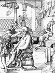 A barber shop in the sixteenth century