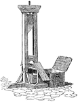 "The guillotine was used during the Reign of Terror of the French Revolution. Now that the power of the Girondists was broken, and military successes had strengthened the revolutionary party in control, France entered upon that part of the Revolution known as the Reign of Terror. The characteristic feature of the next few months was the wholesale murder of all persons suspected of hostility toward the Jacobin government or lukewarmness on its behalf. To be sure, the victims enjoyed the show of a judicial trial, but sentence was rendered without regard to justice or the facts of the case and execution followed quickly. The guillotine, named after its inventor, Dr. Guillotin, was a serviceable instrument for disposing quickly of the condemned, and hardly a day passed without seeing a score or more of suspected persons beheaded in the city of Paris alone."&mdash;Colby, 1899