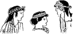 "Examples of Greek Head-dresses (Ampyxes)."-Whitney, 1902