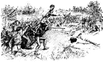 Thomas J. (Stonewall) Jackson's men rush into the Federal camp at Chancellorsville