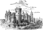 "A Castle is a building constructed for the purpose of repelling attack. The castella left by the Romans were constructed on the general model of their stationary encampments, and though they may have suggested the castles of the Middle Ages, they differed from them in being designed for military purposes only, and not as places of permanent residence."&mdash;(Charles Leonard-Stuart, 1911)