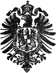"The Eagle is an emblem in heraldry, war, and legend. The eagle, borne upon a spear, was used by the Persians as a standard in the battle of Cunaxa, B. C. 401. The Romans used eagles of silver, or more rarely of gold, carried in the same way as standards. The Napoleon dynasty of France also adopted the eagle as their symbol. A double-headed eagle is the emblem of Russia, Austria, and Prussia."—(Charles Leonard-Stuart, 1911)