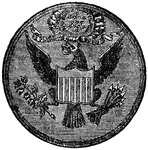 "The Eagle is a gold coin of the United States, value $10; half-eagle, $5; quarter-eagle, $2.50, double eagle, the largest gold coin of this country, $20."&mdash;(Charles Leonard-Stuart, 1911)