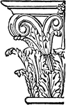 "A kind of spiral scroll used in Ionic, Corinthian, and Composite capitals, of which it is a principal ornament. The number of volutes in the Ionic order is four. In the Corinthian and Composite orders they are more numerous, in the former being accompanied by smaller ones, called helices; called also voluta. <em>A,</em>volute; <em>B,</em>helix"&mdash;(Charles Leonard-Stuart, 1911)