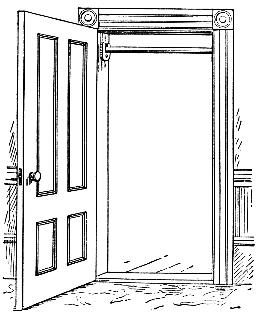 как нарисовать приоткрытую дверь