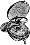 "Sir Francis Drake's Astrolabe; an obsolete astronomical instrument of different forms, used for taking the altitude of the sun or stars, and for the solution of other problems in astronomy. "-Whitney, 1902.
