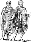 A cloak chiefly worn by soldiers, and thus opposed to the toga, the garb of peace. The abolla was used by by the lower classes at Rome, and consequently by the philosophers who affected severity of manners and life.
