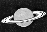 "Saturn is the 6th of the major planets in order of distance from the sun, and the outermost known to the ancients. Its mean diameter is about 70,000 miles, its mean distance from the sun somewhat more than 872,000,000 miles, and its year or periodical revolution around the sun nearly twenty-nine and one-half years. Its mass is about 90 times that of the earth. Saturn is attended by ten satellites and surrounded by a system of flat rings, which are now supposed to be an immense multitude of small satellites mixed probably with vaporous matter."&mdash;(Charles Leonard-Stuart, 1911)