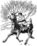 Gerda on the reindeer, from "The Snow Queen."