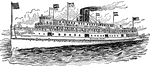"A steamboat is a boat or vessel propelled by steam acting either on paddles or on a screw. The term especially belongs to steam river craft; ocean-going craft being called steamers, steamships, etc."&mdash;(Charles Leonard-Stuart, 1911)