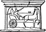 "A light open carriage with two wheels, adapted to carry two persons rapidly from place to place. The cisia were quickly drawn by mules. Cicero mentions the case of a messenger who travelled 56 miles in 10 hours in such vehicles, which were kept for hire at the stations along the great roads; a proof that the ancients considered six Roman miles per hour as an extraordinary speed." &mdash; Smith, 1873