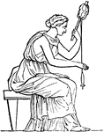 "The spindle, was always, when in use, accompanied by the distaff, as an indispensable part of the same apparatus. The wool, flax, or other material, haing been prepared for spinning, was rolled into a ball, which was however, sufficiently loose to allow the fibres to be easily drawn out by the hand of the spinner. The upper part of the distaff was then inserted into this mass of flax or wool, and the lower part was held under the left arm in such a position as was most convenient for conducting the operation. The fibres were drawn out, and at the same time spirally twisted, chiefly by the use of the fore-finger and thumb of the right hand; and the thread so produced was wound upon the spindle until the quantity was as great as it would carry." &mdash; Smith, 1873.
