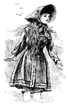 Woman in a jacket and bonnet