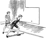 Two boys playing handball
