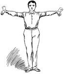 Man bending and stretching his hands.