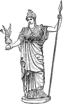 "Athena (Minerva), the national deity of the Athenians." &mdash; Smith, 1882