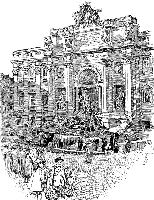 Rome Trevi Fountain Drawing by Andrea Mazzocchetti  Saatchi Art