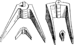 "The Greeks and Romans used hinges exactly like those now in common use. The following cut exhibits four Roman hinges of bronze, now preserved in the British Museum." &mdash; Anthon, 1891