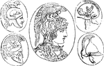 ""The crested Achilles was pressing on in his chariot." Some idea of the ancient crests may be formed from the following woodcuts, selected from ancient gems." &mdash; Anthon, 1891