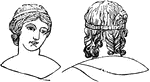 "In the following we have back and front views of the heads of statues from Herculaneum, on which we perceive the <em>vitta</em>." &mdash; Anthon, 1891
