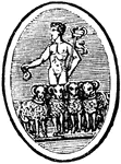"Marsupium, a purse. The purse used by the ancients was commonly a small leathern bag, and was often closed by being drawn together at the mouth. Mercury is commonly represented holding one in his hand, of which the annexed woodcut from an intaglia in the Stosch collection in Berlin presents an example." &mdash; Smith, 1873