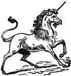 Unicorn, from the nursery rhyme, "The Lion and the Unicorn."
