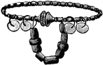Necklace worn in the Gallic war. Has amber and coral pendants.