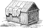 A Vinea, or Testudo, a small structure framed with wood used to protect soldiers attacking city walls.