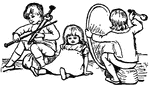 Children playing instruments.