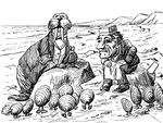Scene from the story, "The Walrus and the Carpenter."