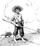 Scene from the story, "The Barefoot Boy."