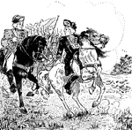 Scene from the story, "Braddock's Defeat."