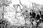 Scene from the story, "Braddock's Defeat."