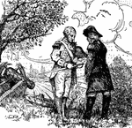 Scene from the story, "Battle of Saratoga."