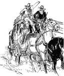 A scene from the story, "The Stagecoach."