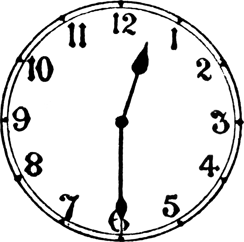 Half Past 12 ClipArt ETC