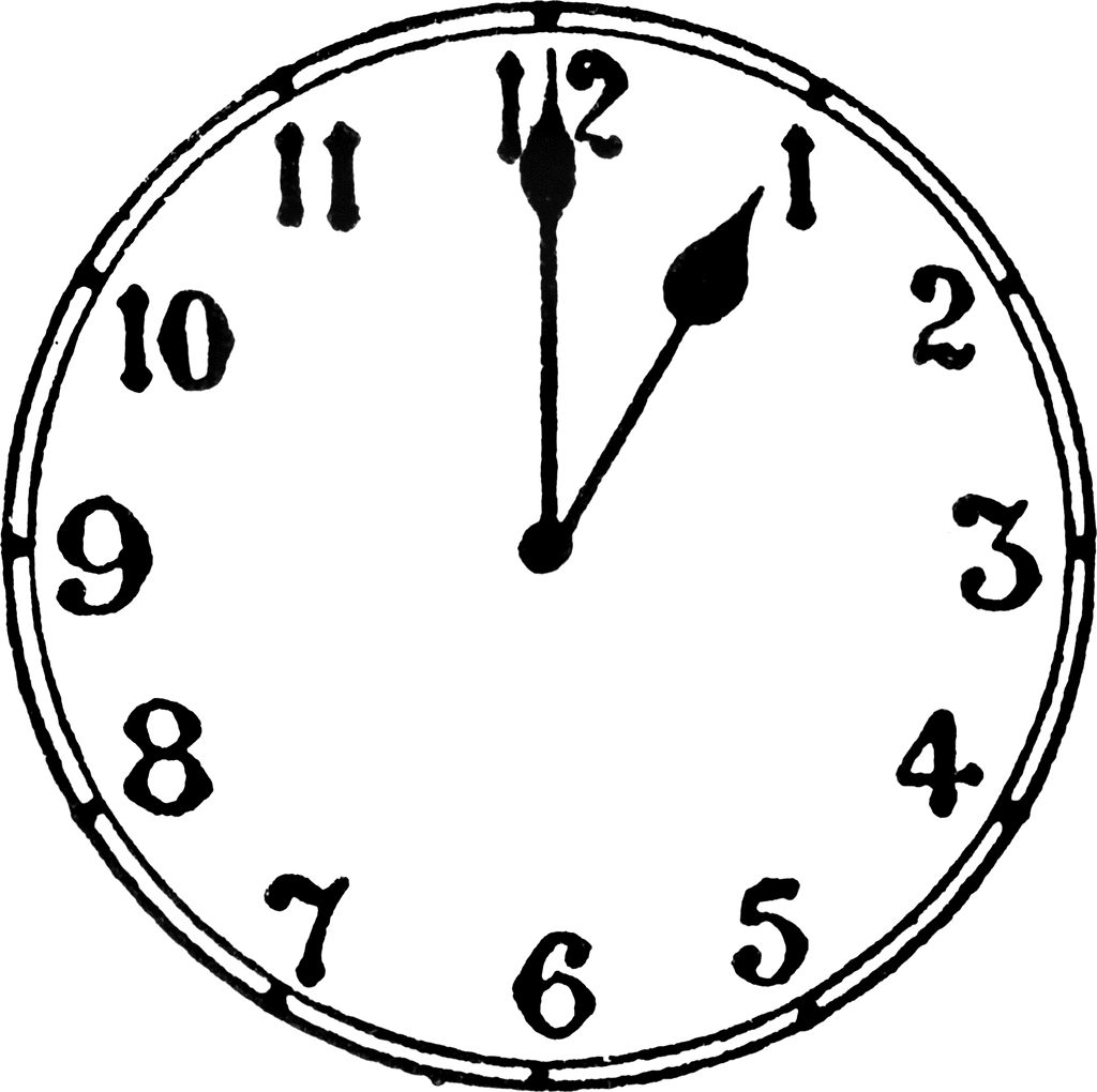 1 O clock ClipArt ETC
