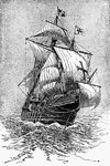 The Santa Maria, a ship that came to America with Columbus