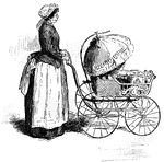 Nanny and a baby in a carriage