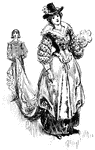 A woman in an old style dress