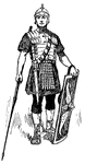 Roman soldier with short trousers.