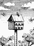 A bird house.