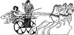 A two wheeled car or vehicle used in various forms by the ancients in war, in processions, and for racing.